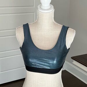 Heroine Sport Metallic Blue Sports Bra